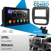 UGAR EX9 7" Android 9.0 DSP Car Stereo Radio Plus 11-642 Fascia Kit for OPEL Vivaro 2014+ / RENAUL Trafic 2014+