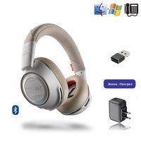 Plantronics Voyager 8200-UC Stereo Bluetooth Headset | USB Dongle | #208769-02 | Bonus AC Charger | White