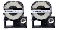 2PK Onirii Compatible Epson Labelworks Label Tape Cartridge LW-400 LW-500 LW-600 LC-5WBN9(LK-5WBN) Black On White Label Maker Tape Refill Cartridge 18mmx26.2ft