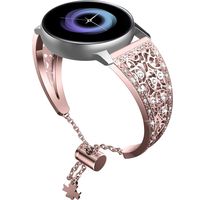 OenFoto Compatible Samsung Galaxy Watch 42mm/ Galaxy Watch Active/Gear Sport, 20mm Quick Release Stainless Steel with Diamond Strap for Samsung Galaxy Smartwatch, Women Men-20mm Rose Pink