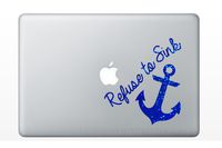 Refuse to Sink Anchor Quote (BLUE SPARKLES) Vinyl Decal Stickers for MacBook Laptop Car Love Forever Birds Always Relationships Feathers Peace Tough Strength Strong Strength Hope Inspiration Glitter