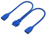 AAOTOKK 20 Pin Y Splitter Cable Dual Port USB 3.0 A Female to 20 Pin Female Motherboard Header Cable for USB Ports Directly to Computer Motherboard Backward Compatible with USB 2.0/1.0 (30cm-USB F)