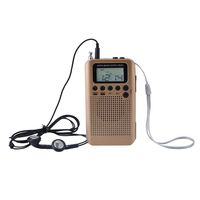 Yoidesu Portable AM/FM Digital Tuning Radio with Earphone 2 Band Personal Pocket Radio with Built-in Speaker LCD Display for Walking Jogging Gym Camping (Gold)