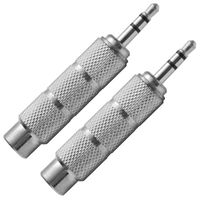 Seismic Audio - SAPT123-2Pack - Pack of 2 1/4" Female to 1/8" Male Adapter (Silver) - Converter for iPod, iPhone, Android, MP3, Laptop, etc