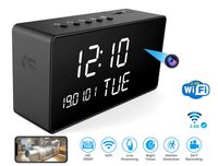 E|M|EX Hidden Spy Camera Clock Wireless Security 1080P Full HD, WiFi,160°Angle Wireless Nanny Cam, Monitoring Detection, IR Night Vision, Live App Control, Alarm, Loop Recording.No batteries included.