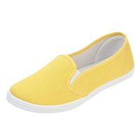 Goddessvan Womens Slip-on Midi Skate Shoes Casual Versatile Comfortable Canvas Flat Casual Shoes Yellow