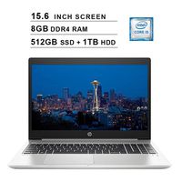 2019 HP ProBook 450 15.6 Inch Business Laptop (Intel Core i5-8265U up to 3.90 GHz, 8GB DDR4 RAM, 512GB SSD (Boot) + 1TB HDD SSD, Intel HD 620, WiFi, Bluetooth, HDMI, Windows 10 Pro) (Silver)