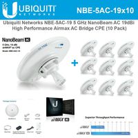 Ubiquiti NBE-5AC-19 10-PACK 5GHz NanoBeam AC 19dBi Airmax AC Bridge CPE airOS