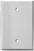 Leviton 84114-40 1-Gang No Device Blank Wallplate, Oversized, Device Mount, Stainless Steel, 10-Pack