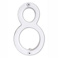 NACH hh-sdw6-wht-8 House Address Number Floating Shadow, Glossy White #8