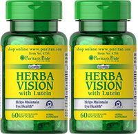Puritan's Pride Herbavision with Lutein and Bilberry 60 Softgels 2 Bottles