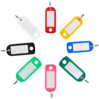 Uniclife 48 Pack Plastic Key Tags with Split Rings ID Label Window Assorted Colors
