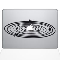 The Decal Guru 2067-MAC-12M-BLA Solar System Decal Vinyl Sticker, Black, 12\" MacBook