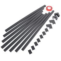 One-Cord Channel Cable Concealer - CMC-03 Cord Cover Wall Cable Management System - 125" Cable Hider Raceway Kit for a Power Cord, Ethernet Cable, Speaker Wire - 8X L15.6in, W0.59in H0.39in, Black