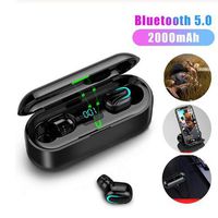 Wireless Earbuds, Bluetooth 5.0 Automatic Pairing Headphones IPX7 Sweatproof,120 Hours Playtime with Wireless Charging Case,HIFI Stereo Built-in Mic in-Ear Sports Earphones for Running Workout (Black)