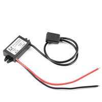 uxcell Power Converter Regulator DC 12V to DC 5V 3A 15W Step Down Waterproof Voltage Convert Transformer USB Connector Cable Car Charger