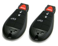 Pair of OEM Electronic 4-Button FOBIK Key Fob Remotes Compatible With Chrysler Dodge (FCC ID: IYZ-C01C)