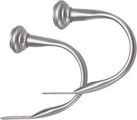 AmazonBasics Decorative Curtain Drapery Holdback, Set of 2, Silver Nickel