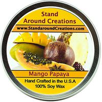 Premium 100% All Natural Soy Wax Aromatherapy Candle - 8oz Tin -Mango And Papaya: An uplifting blend of sun-kissed mango and papaya. A very popular fragrance oil you're sure to love.