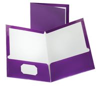 Oxford Metallic Two-Pocket Folders, Purple, Letter Size, 25 per box (5049526)