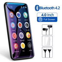 TIMMKOO MP3 Player with Bluetooth, 4.0" Full TouchScreen Mp4 Mp3 Player with Speaker, 8GB Portable HiFi Sound Mp3 Music Player with FM Radio, Voice Recorder, E-book, Supports up to 128GB TF Card Black