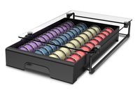 EVERIE Crystal Tempered Glass Top Storage Organizer Drawer for Nespresso Capsules, Holds 40 Big or 52 Small Vertuoline Pods