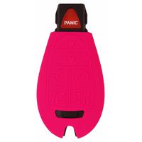 qualitykeylessplus Pink Rubber Case Silicone Protective Cover for Chrysler Fobik Remotes with Free KEYTAG