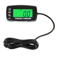 Runleader HM032R Inductive Tachometer Digital Tach Hour Meter Backlit Flash Alert Service Alarms for Gasoline Engine Chainsaw ATV UTV Dirtbike Motobike Motocycle Outboards Snowmobile Marine Boat