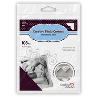 3L Scrapbook Adhesives Self-Adhesive Creative Paper Photo Corners, Silver, 108-Pack