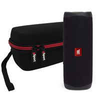 JBL FLIP 5 Portable Speaker IPX7 Waterproof On-The-Go Bundle with gSport Deluxe Hardshell Case (Black)