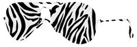 hBARSCI Aviator Sunglasses Vinyl Decal - 5 Inches - for Cars, Trucks, Windows, Laptops, Tablets, Outdoor-Grade 2.5mil Thick Vinyl - Zebra Print