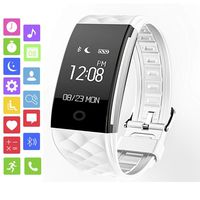 elecfan Bluetooth Smart Watch, IP67 Waterproof Bluetooth 4.0 Fitness Tracker, Multi-Function Heart Rate Sleep Quality Monitor Call/SMS Reminder for Android iOS - White