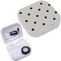 Portable Contact Lens Case Box Travel Kit Mirror + Bottle + Tweezers Container Holder [ Modern Stylish ]