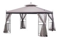 Sunjoy 10' x 12' Monterey Gazebo with Netting,Gray with Black