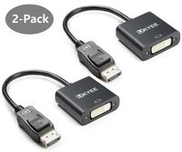 Displayport to DVI Adapter 2-Pack, UKYEE Display Port (DP) to DVI Converter Male to Female Compatible with Computer,Laptop,PC,Monitor,Projector,HDTV -Black
