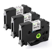 Replace TZe Tape TZe231 12mm 0.47 Black on White, Compatible with Brother Ptouch Label Tape Work for PTD210 PTH100 PTD450, 26.2 ft 1/2 Inch White Label Tape 3-Pack