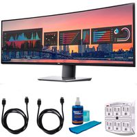 Dell UltraSharp 49" QHD 5120x1440 32:9 Curved Monitor (U4919DW) with 2X 6ft High Speed HDMI