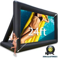 Large Inflatable Movie Screen with Stand for Outside-Support Rear Projection-Stable Outdoor Frame-Outdoor Movie Screen Use in Combination with Projector and Speaker by TKLoop(20x13ft)