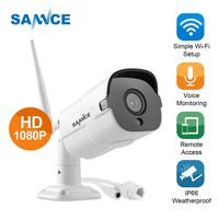 SANNCE 1080P Wireless IP Security Camera, Surveillance Bullet Truly-Metal Camera, IP66 Indoor & Outdoor, 65 Feet Night Vision, Motion Detection Camera,Support 64GB TF Card Storage(Not Include)