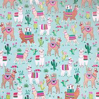 Jillson & Roberts Bulk Gift Wrap, Dolly Llama, 1/2 Ream 417' x 24"