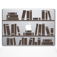 The Decal Guru 1649-MAC-13A-BRO Bookshelf Library Decal Vinyl Sticker, Brown, 13" MacBook Air