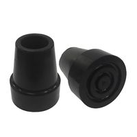 Replacement Walker and Cane Tips with Metal Inserts,3/4” Durable & Extra Stability, Black, 2 Count (6/8" for Cane), by RIANT WHEEL