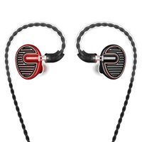 SIMGOT EN700 PRO High Fidelity in-Ear Monitor Headphones with Detachable Cable,Hi-Res Audio Earbuds with Dynamic Balanced Driver, Professional IEM Earphones,Noise-Isolating Musician Headset(Red/Black)