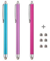 Stylus Pens for Touch Screens with Fiber Tips (Pink/Purple/Aqua Blue)