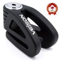 Acekit Veison Bicycle And Motorcycle Brake Disc Lock Heavy Duty Strengthen Body Sawing Resistant With Four Ribs 6mm Harden Lock Pin With Remind Cable-Black