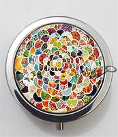 BlackKey Bohemian Pattern 3-Compartment Decorative Pocket Gift Box Case Organizer for Pill, Color 1-2074