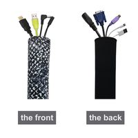 yulin Cable Management Sleeves,Neoprene Cord Organizer with Free Nylon for TV USB PC Computer Network Wires ( 130 inches ) DIY by Yourself, Adjustable Black and White Reversible Wire Hider