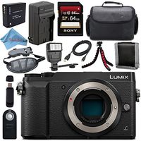 Panasonic Lumix DMC-GX85 DMCGX85 Digital Camera + DMW-BLG10 Lithium Ion Battery + External Rapid Charger + Sony 64GB SDXC Card + Universal Slave Flash unit Bundle