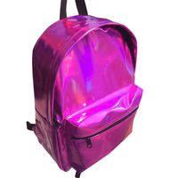 Drasawee Women's Brilliant PU Backpack Laser Casual Satchel Backpack Purple