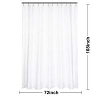 N&Y HOME Extra Long Shower Curtain or Liner 72" W x 108" H - Hotel Quality, Washable Fabric, White Bathroom Curtains with Grommets, 72x108